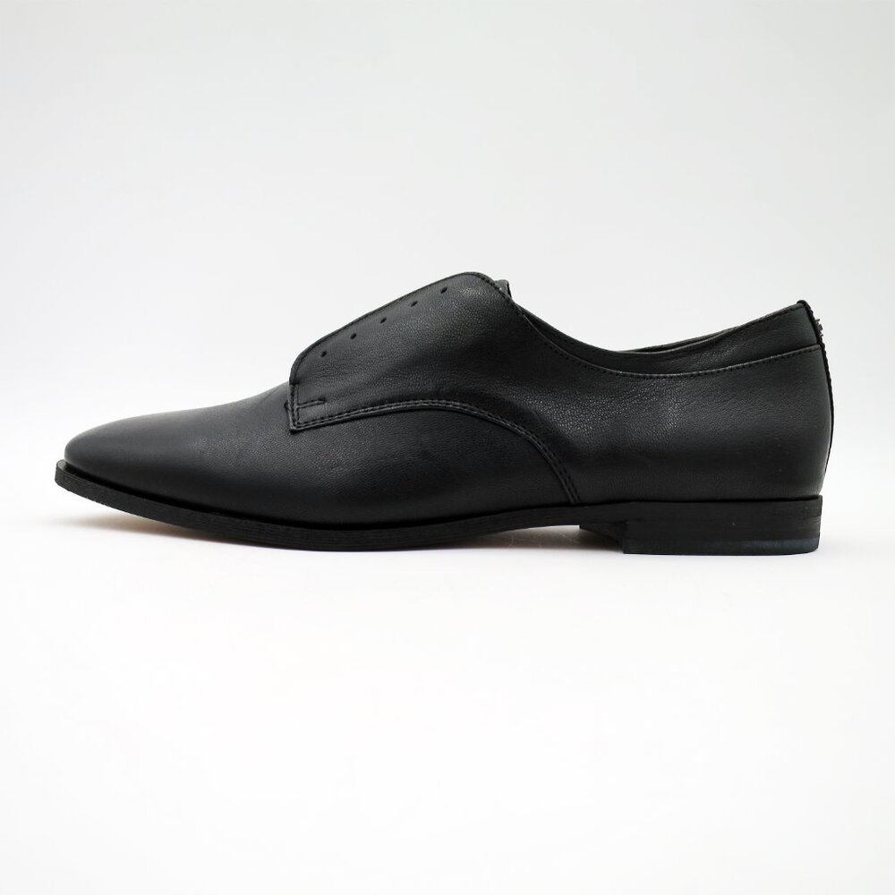 Sam Edelman Women’s Lina Laceless Derby Flats Black Leather Size 9 M